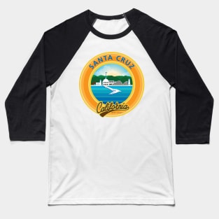 Santa Cruz City Scape California CA Baseball T-Shirt